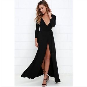 Lulu’s Black Wrap Maxi Dress